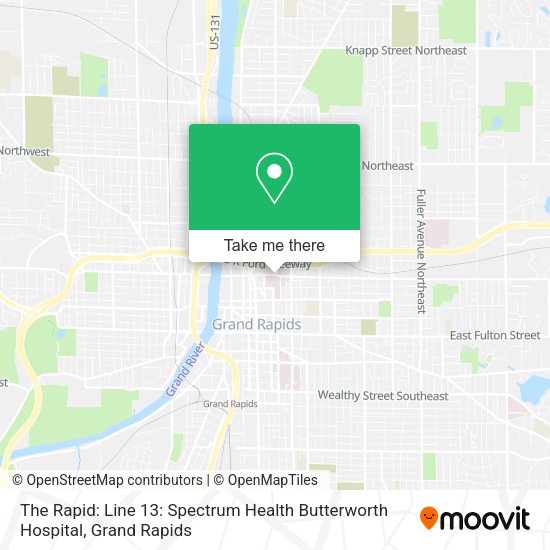 How to get to The Rapid Line 13 Spectrum Health Butterworth Hospital