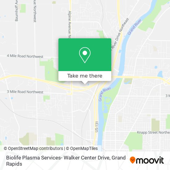 Mapa de Biolife Plasma Services- Walker Center Drive