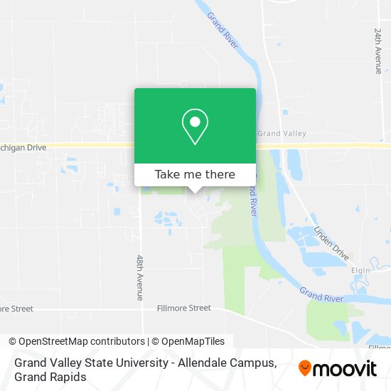 Mapa de Grand Valley State University - Allendale Campus