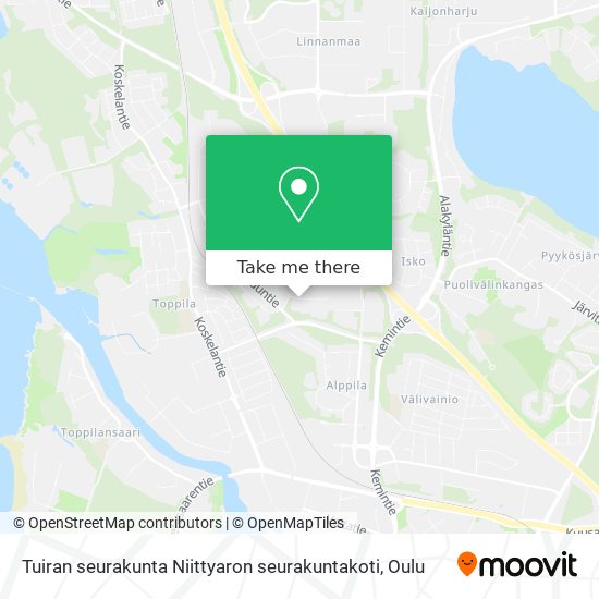 Tuiran seurakunta Niittyaron seurakuntakoti map