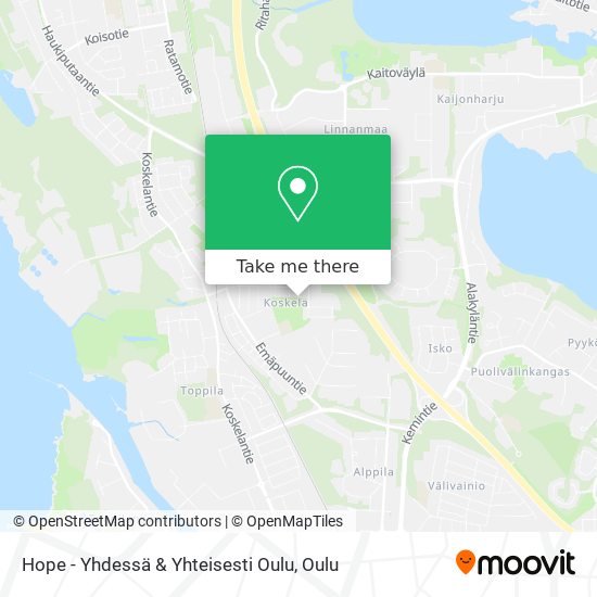 Hope - Yhdessä & Yhteisesti Oulu map