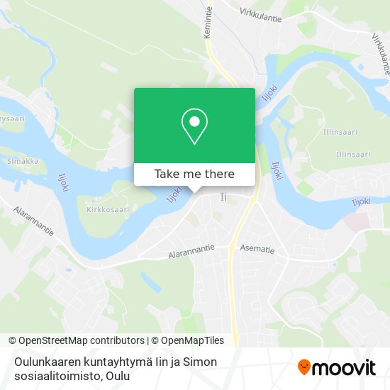 Oulunkaaren kuntayhtymä Iin ja Simon sosiaalitoimisto map