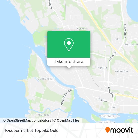 K-supermarket Toppila map