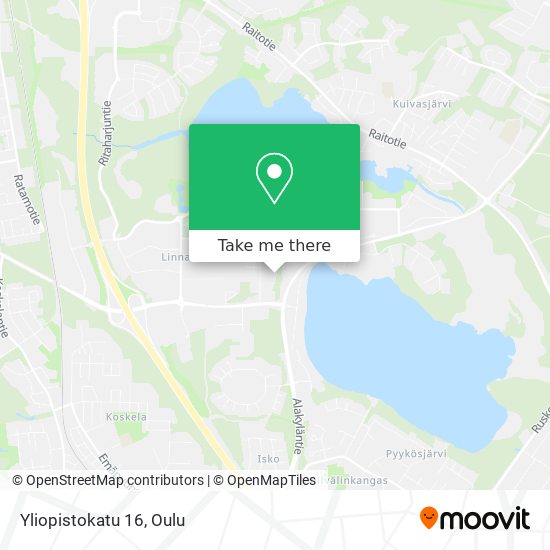 How to get to Yliopistokatu 16 in Oulu by Bus?