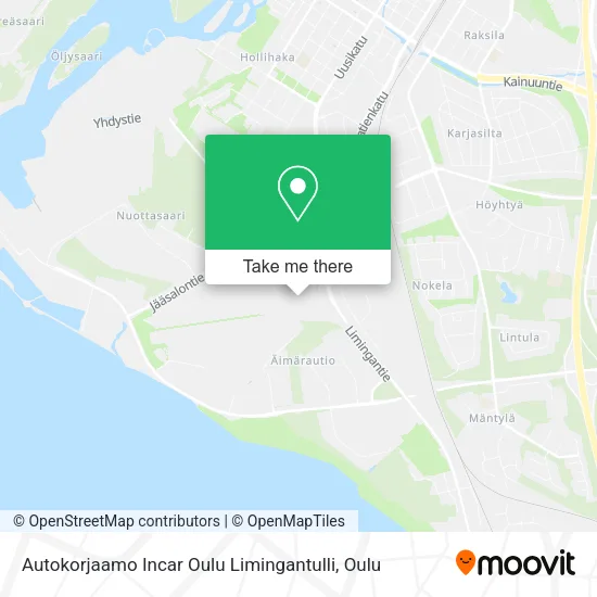 Autokorjaamo Incar Oulu Limingantulli map