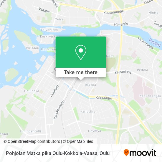 Pohjolan Matka pika Oulu-Kokkola-Vaasa map