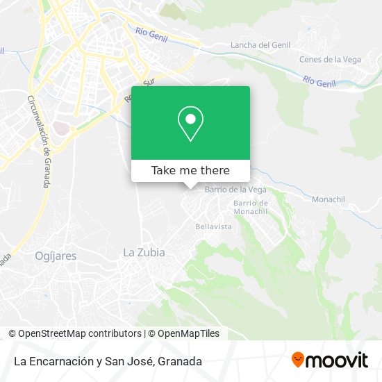 La Encarnación y San José map
