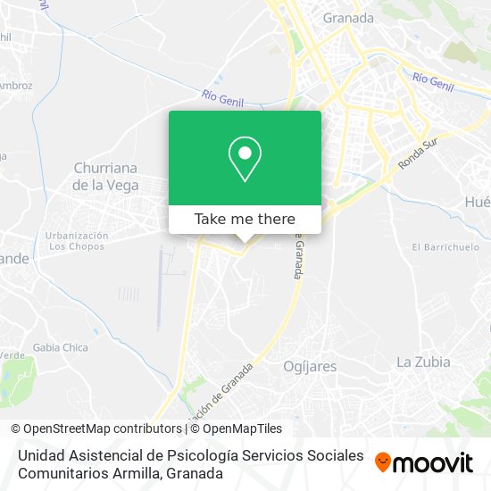 Unidad Asistencial de Psicología Servicios Sociales Comunitarios Armilla map