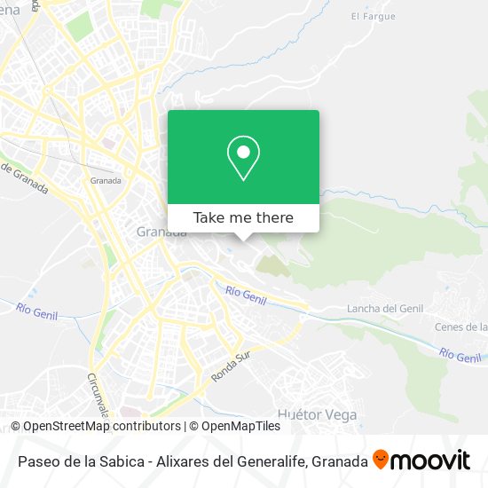 Paseo de la Sabica - Alixares del Generalife map