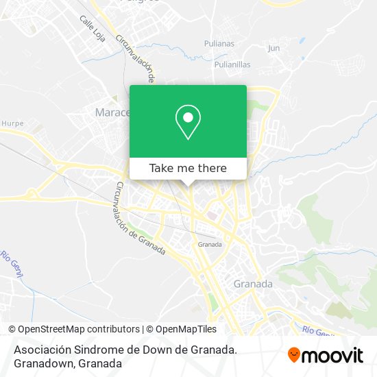 mapa Asociación Sindrome de Down de Granada. Granadown