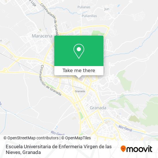 mapa Escuela Universitaria de Enfermeria Virgen de las Nieves