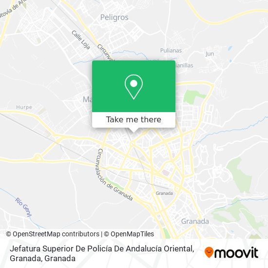 mapa Jefatura Superior De Policía De Andalucía Oriental, Granada