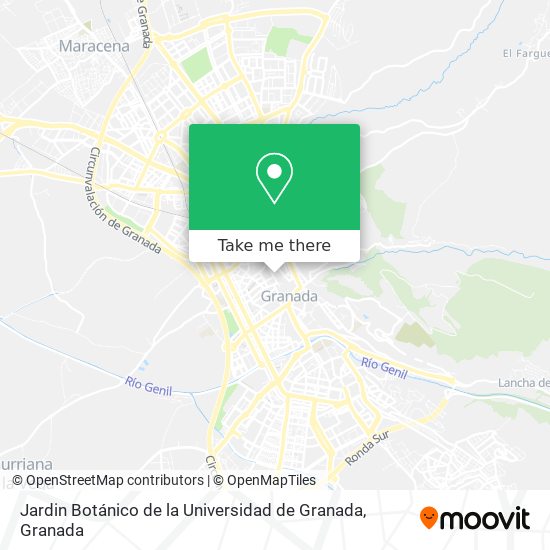 mapa Jardin Botánico de la Universidad de Granada