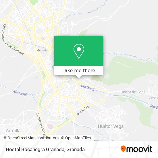 Hostal Bocanegra Granada map