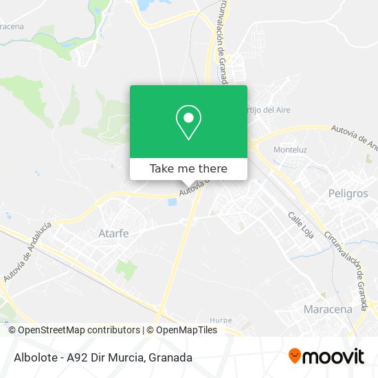 Albolote - A92 Dir Murcia map