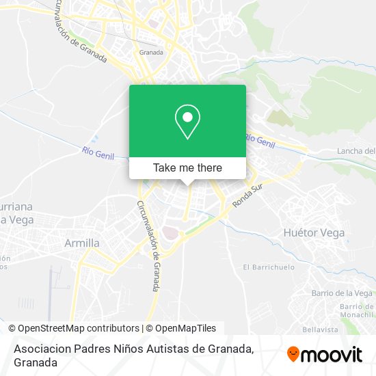 mapa Asociacion Padres Niños Autistas de Granada