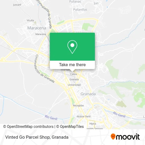 Vinted Go Parcel Shop map