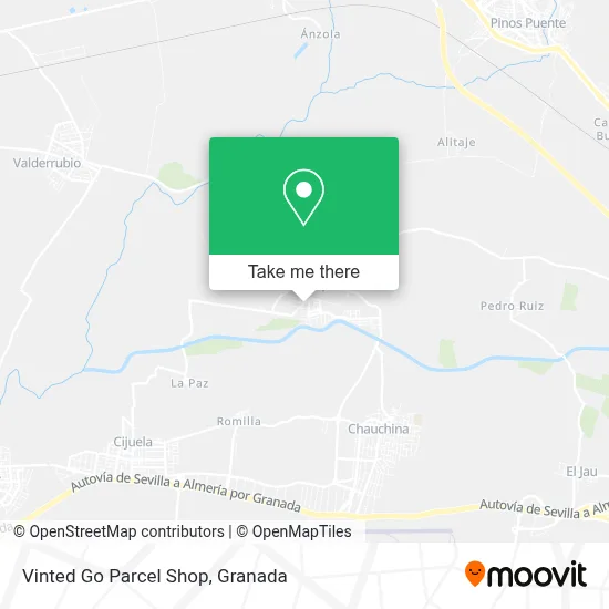 Vinted Go Parcel Shop map