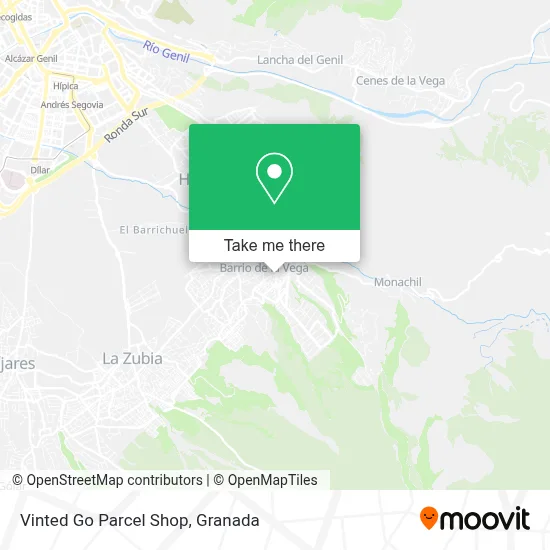 Vinted Go Parcel Shop map