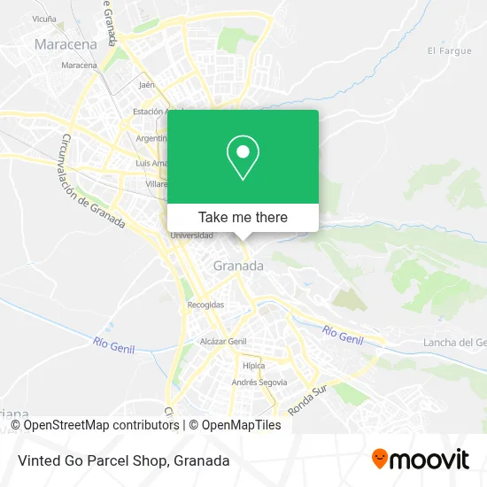 Vinted Go Parcel Shop map