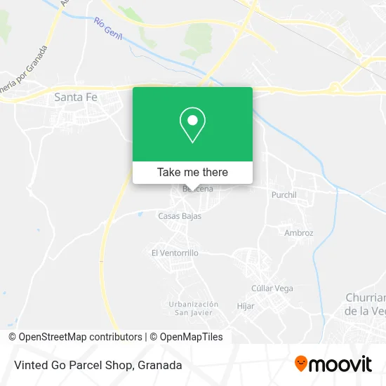 Vinted Go Parcel Shop map