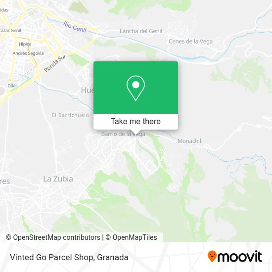 Vinted Go Parcel Shop map
