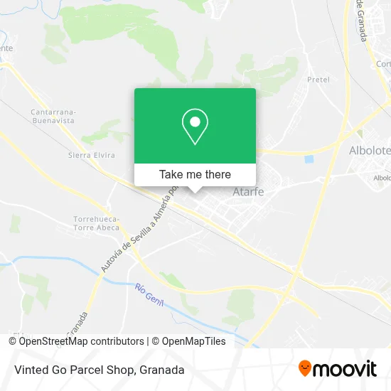 Vinted Go Parcel Shop map