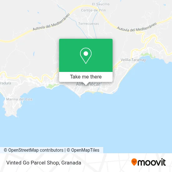 Vinted Go Parcel Shop map