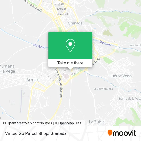 Vinted Go Parcel Shop map