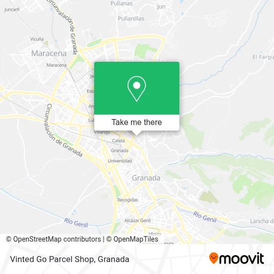 Vinted Go Parcel Shop map