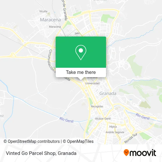 Vinted Go Parcel Shop map