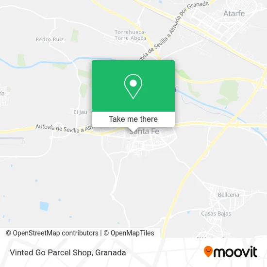 Vinted Go Parcel Shop map
