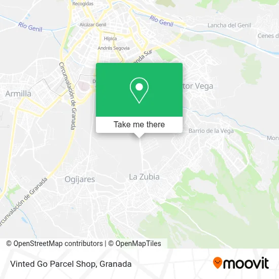 Vinted Go Parcel Shop map