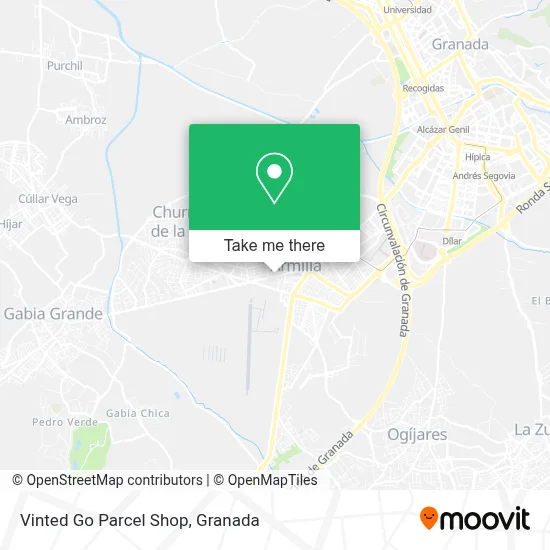 Vinted Go Parcel Shop map