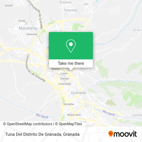 Tuna Del Distrito De Granada map