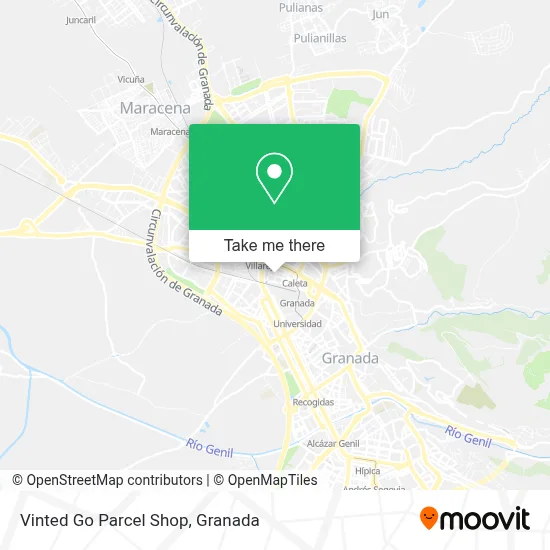 Vinted Go Parcel Shop map