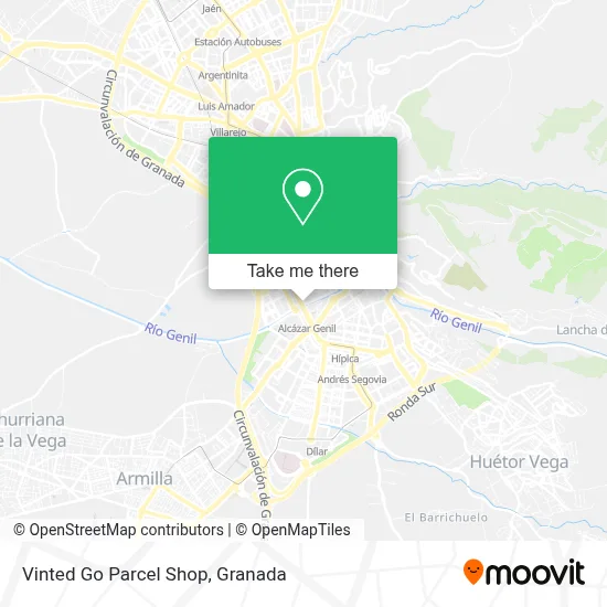 Vinted Go Parcel Shop map