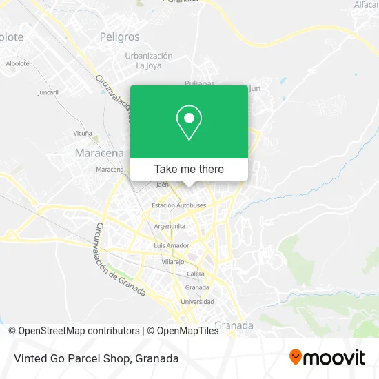 Vinted Go Parcel Shop map