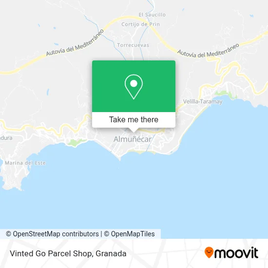 Vinted Go Parcel Shop map