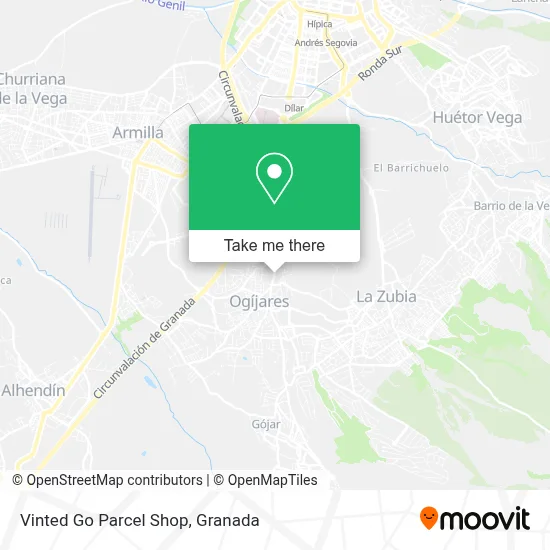 Vinted Go Parcel Shop map