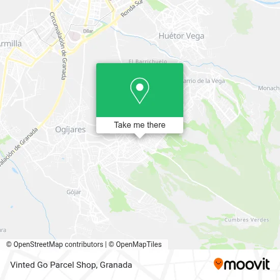Vinted Go Parcel Shop map