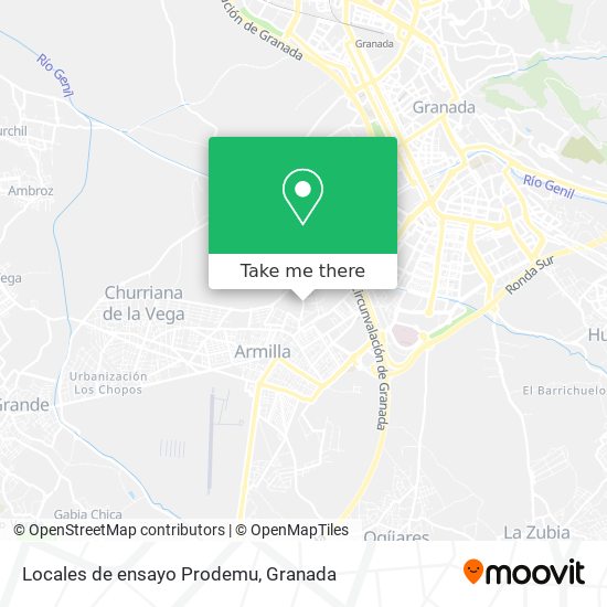 Locales de ensayo Prodemu map