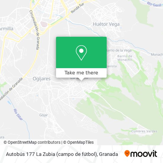 Autobús 177 La Zubia (campo de fútbol) map