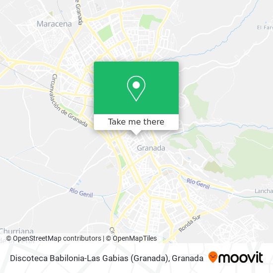 mapa Discoteca Babilonia-Las Gabias (Granada)