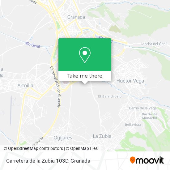 Carretera de la Zubia 103D map