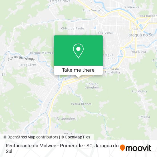 Mapa Restaurante da Malwee - Pomerode - SC