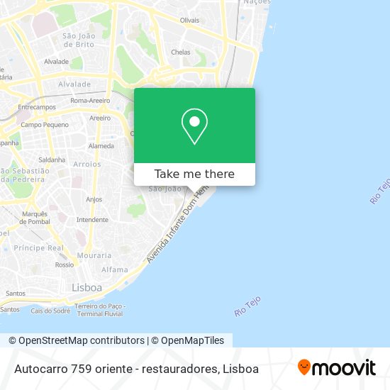 Autocarro 759 oriente - restauradores map