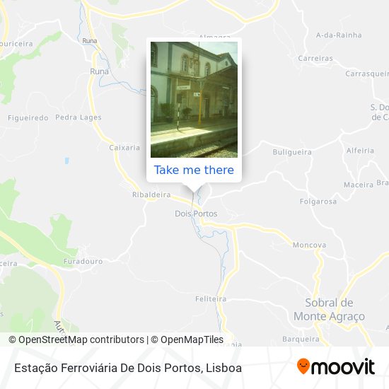 Estação Ferroviária De Dois Portos mapa