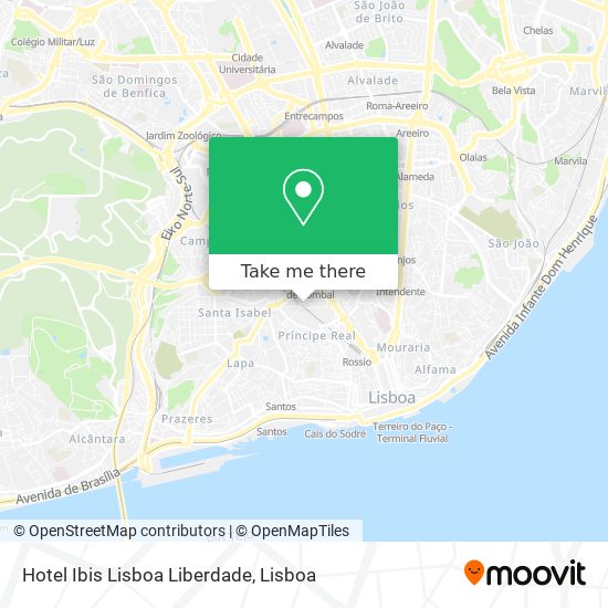 Hotel Ibis Lisboa Liberdade mapa