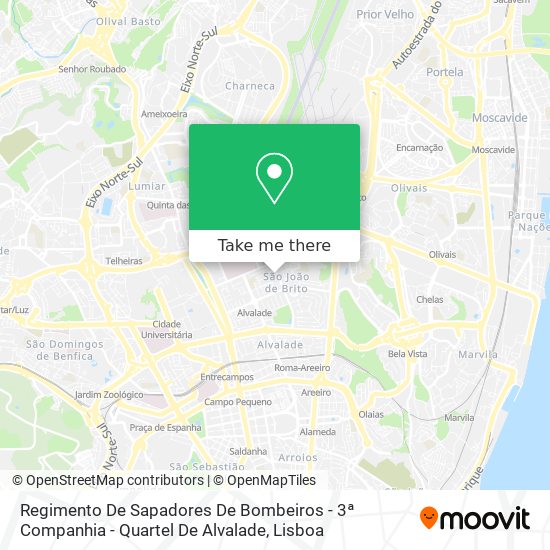 Regimento De Sapadores De Bombeiros - 3ª Companhia - Quartel De Alvalade mapa